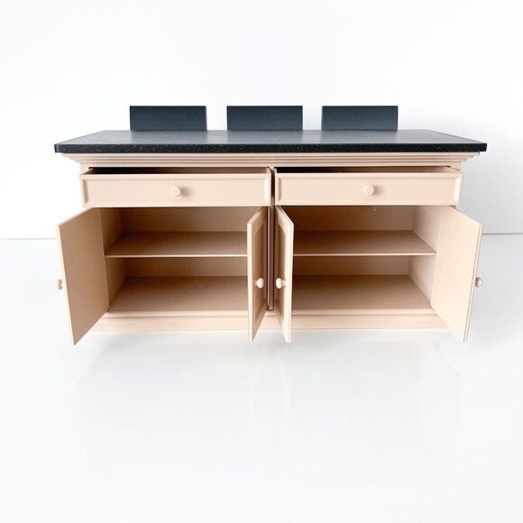 Barbie Integrity Doll Tan Kitchen Island 1:6 Scale 3 Matched Chairs 3D Printed - Picture 6 of 14